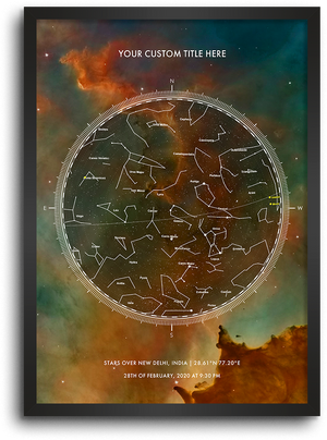 Open image in slideshow, Star map India Nebula
